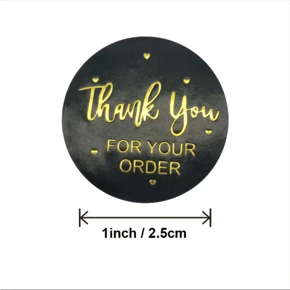 500 Roll Black Thank You FOR YOUR ORDER Stickers PRICE IS FIRM